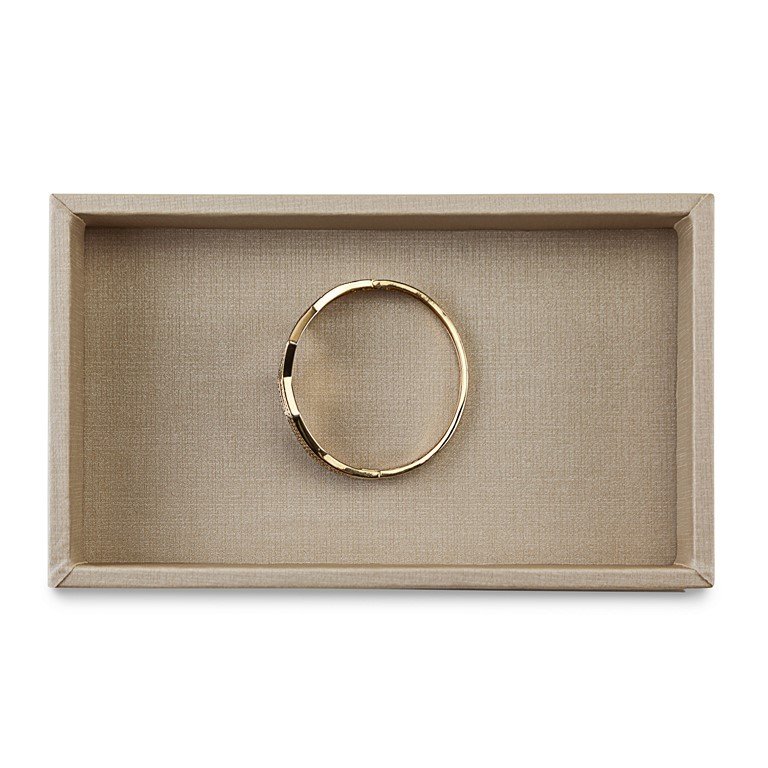 Bandeja Pequena Porta-Joias com Tampa - 12x20,2x3 cm. Dunny Champagne