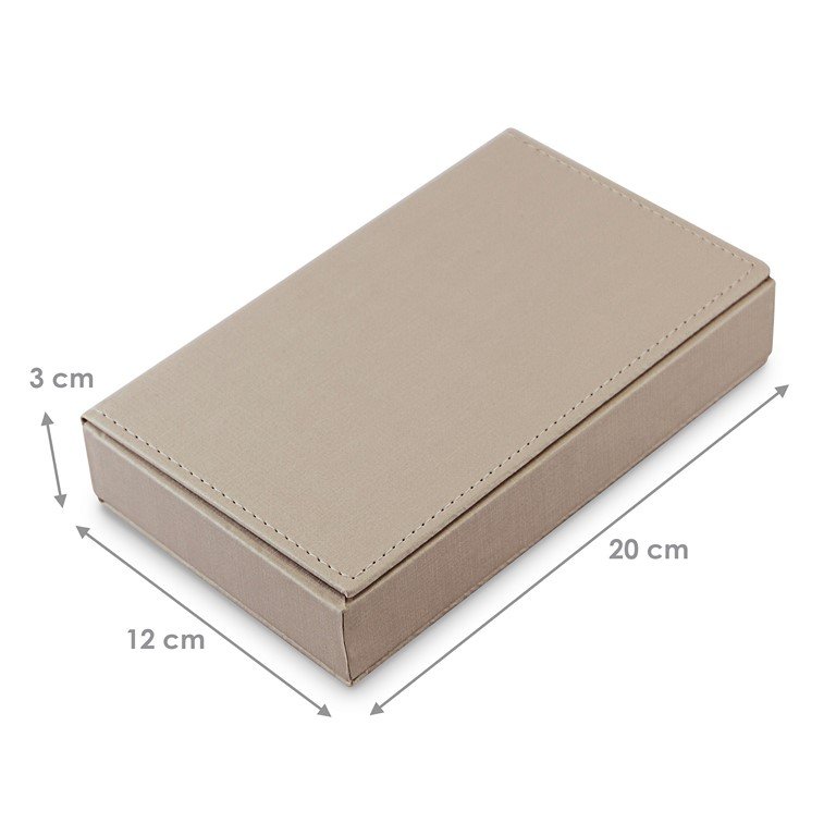 Bandeja Pequena Porta-Joias com Tampa - 12x20,2x3 cm. Dunny Champagne