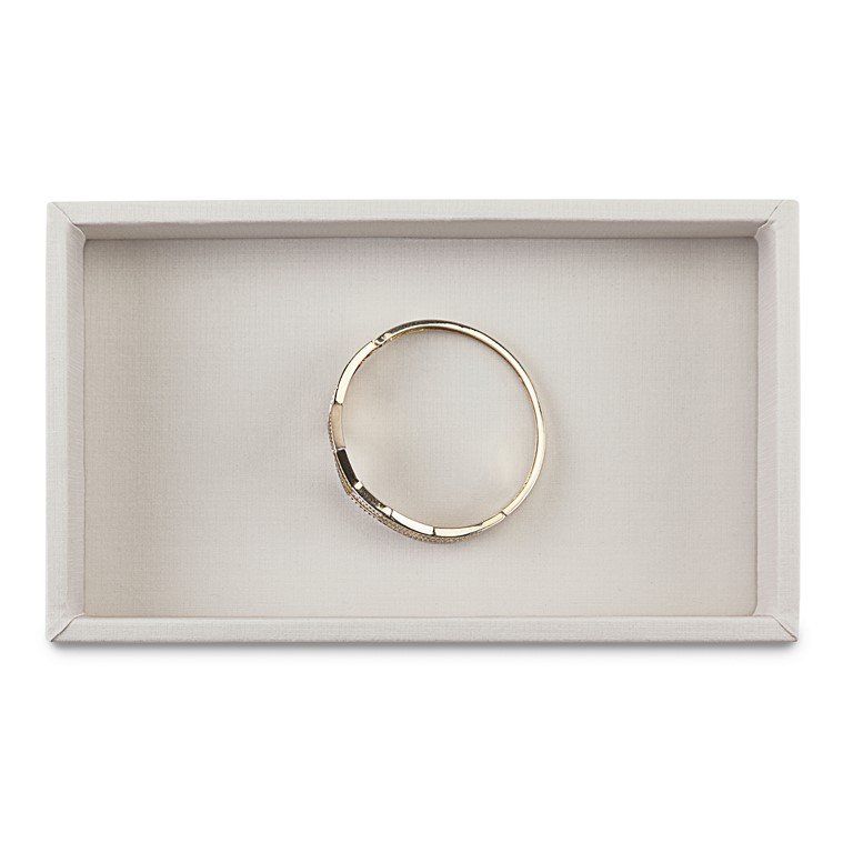 Bandeja Pequena Porta-Joias com Tampa - 12x20,2x3 cm. Dunny Off White