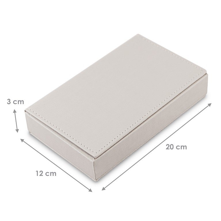 Bandeja Pequena Porta-Joias com Tampa - 12x20,2x3 cm. Dunny Off White