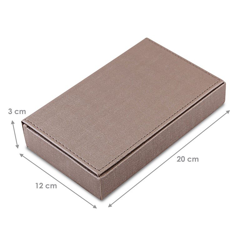 Estojo Anéis 5 Roletes 12x20,2x3,0cm c/ Tampa Rígida Lisa Dunny Capuccino