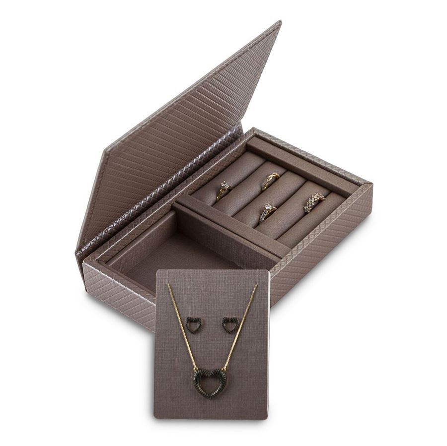 Estojo Misto Espaço+Anel 12,0x20,2x3,0cm c/ Tampa Rígida Lisa Rodes Capuccino - Dunny Capuccino