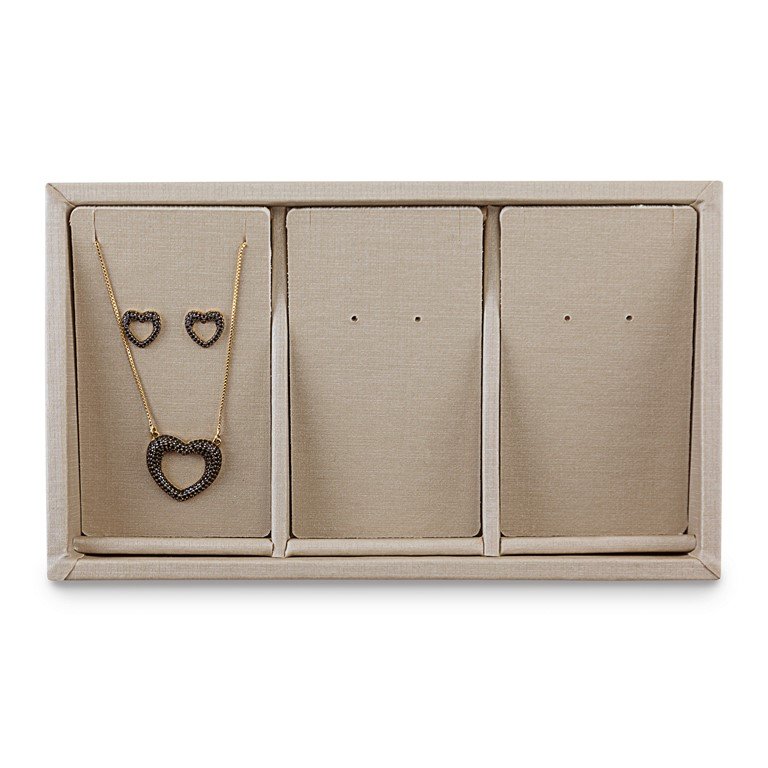 Estojo 3 Espaços Cartelas 12,0x20,2x3,0cm c/ Tampa Rígida Lisa Dunny Champagne