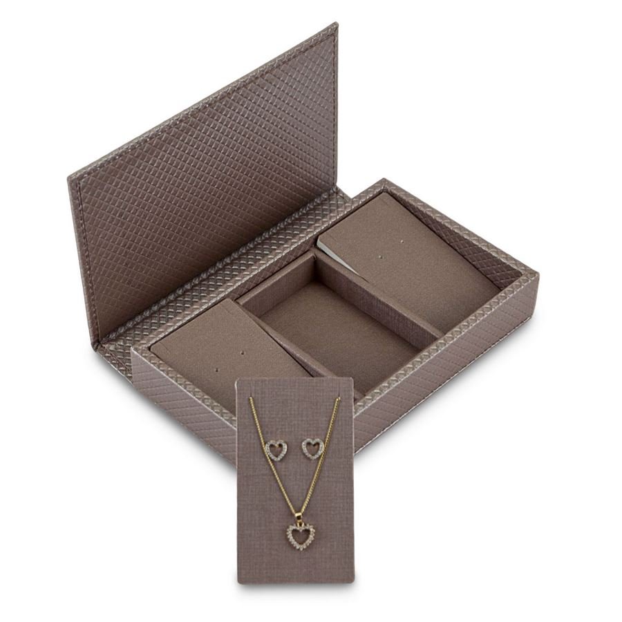 Estojo 3 Espaços Cartelas 12,0x20,2x3,0cm c/ Tampa Rígida Lisa Rodes Capuccino - Dunny Capuccino