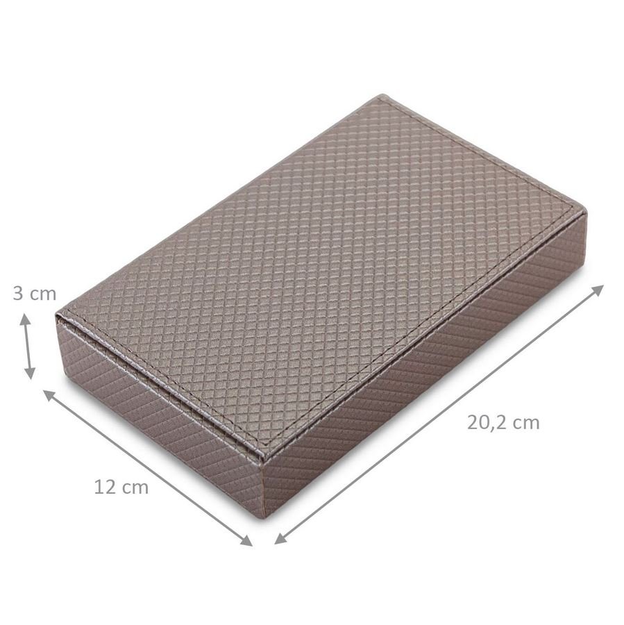 Estojo 3 Espaços Cartelas 12,0x20,2x3,0cm c/ Tampa Rígida Lisa Rodes Capuccino - Dunny Capuccino
