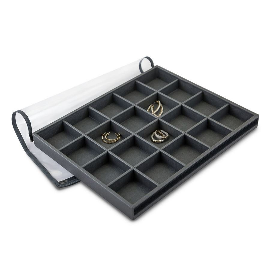 Bandeja Grande Expositora para Joias - 29,5x36,5x3,3 cm. Dunny Grafite