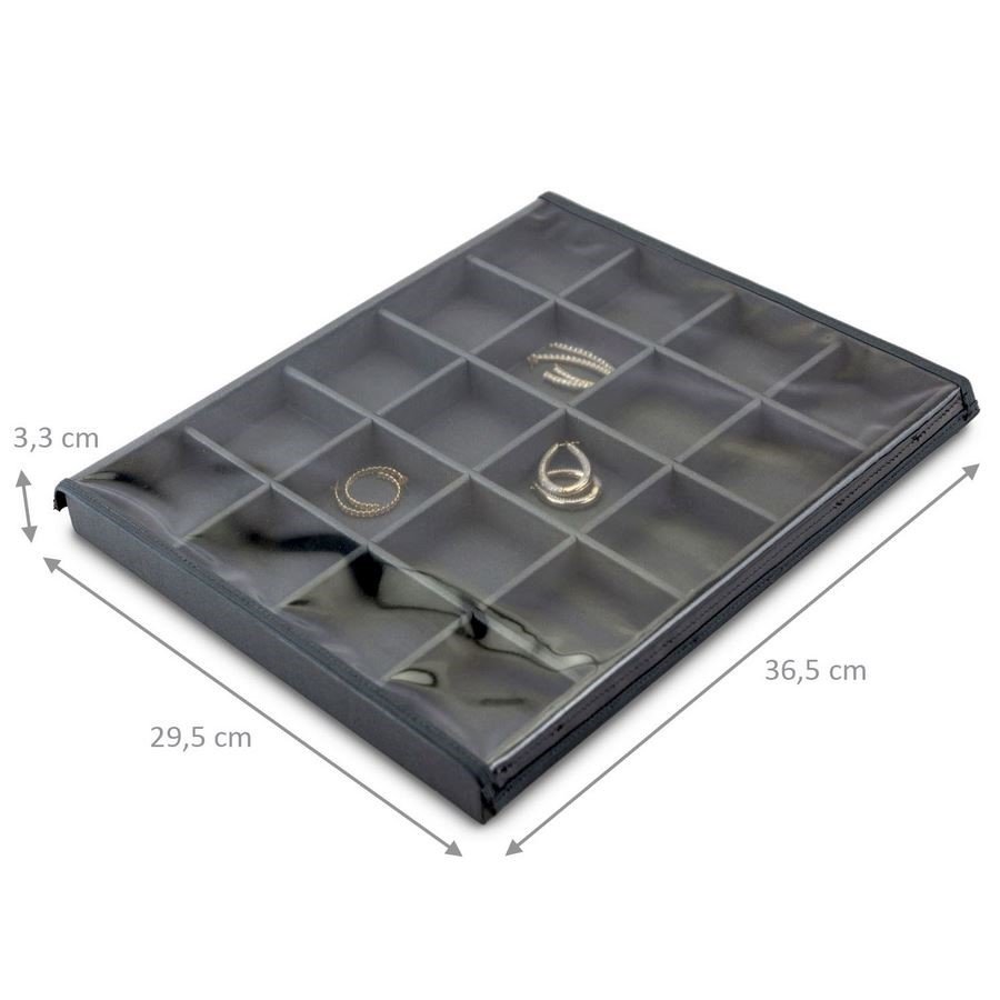 Bandeja Grande Expositora para Joias - 29,5x36,5x3,3 cm. Dunny Grafite