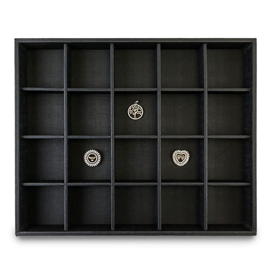 Bandeja Grande Expositora para Joias - 29,5x36,5x3,3 cm. Dunny Preto
