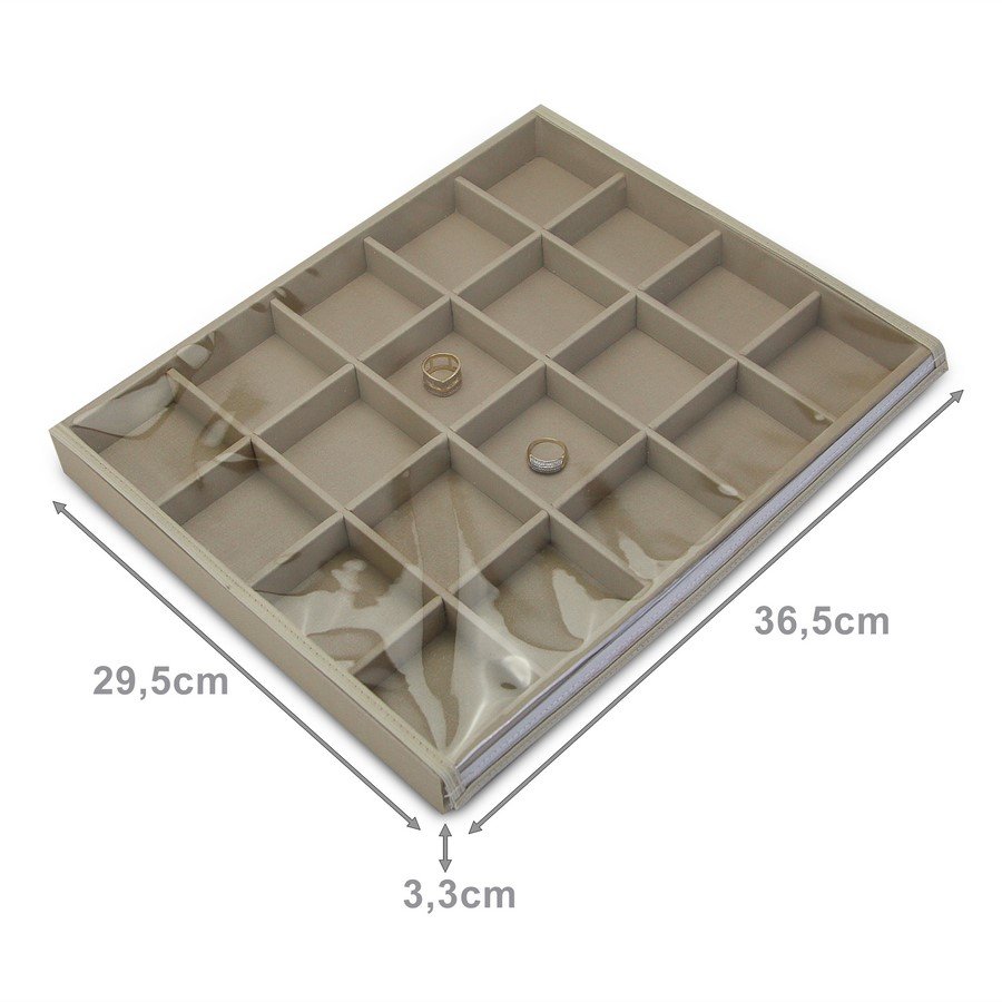 Bandeja Grande Expositora para Joias - 29,5x36,5x3,3 cm. Dunny Champagne