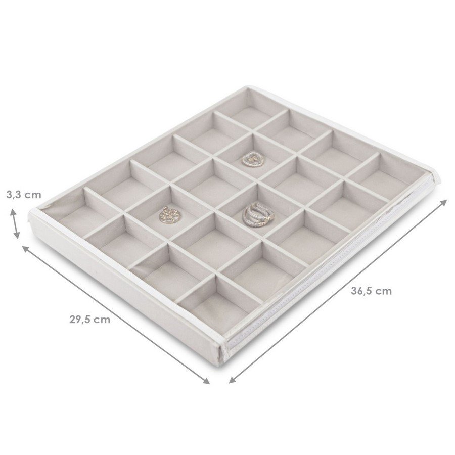 Bandeja Grande Expositora para Joias - 29,5x36,5x3,3 cm. Dunny Off White