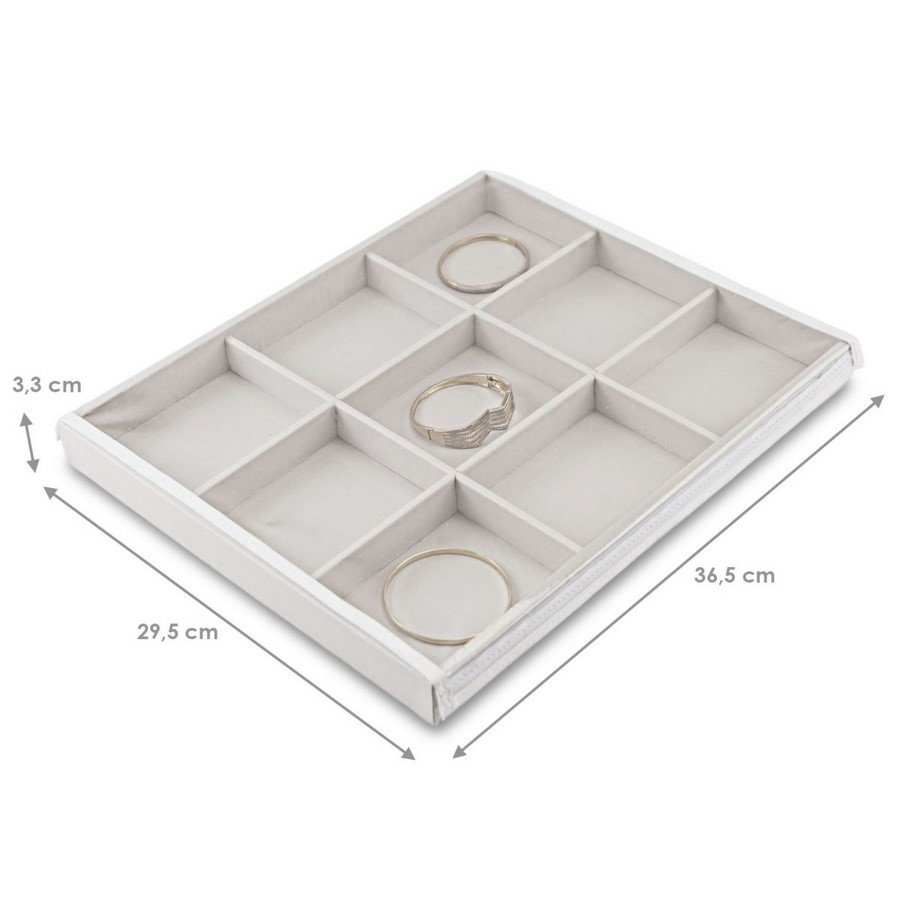 Bandeja Grande Expositora para Joias - 29,5x36,5x3,3 cm. Dunny Off White