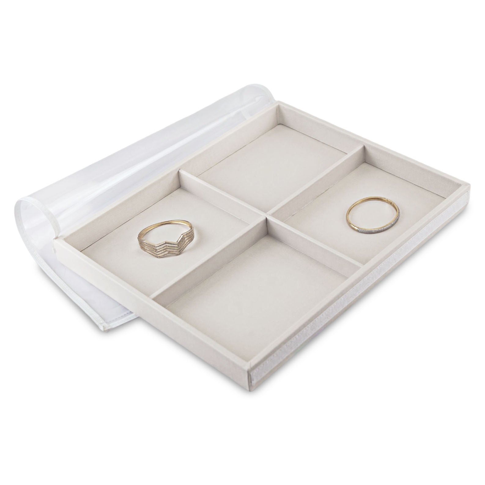 Bandeja Grande Expositora para Joias - 29,5x36,5x3,3 cm. Dunny Off White