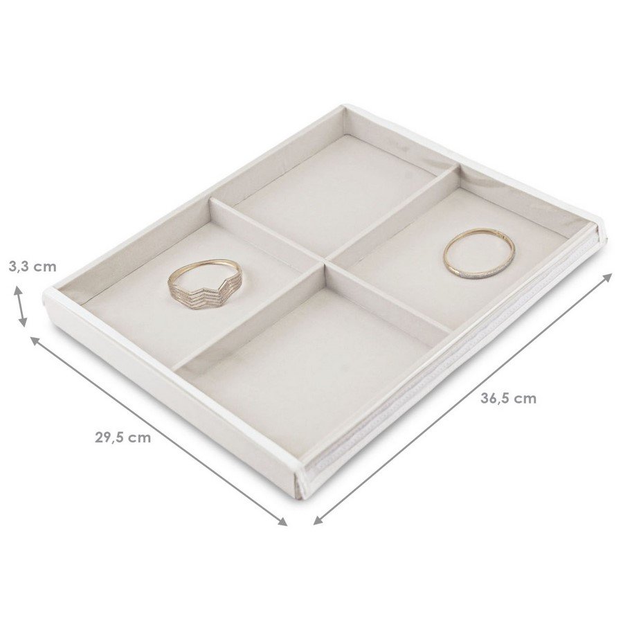 Bandeja Grande Expositora para Joias - 29,5x36,5x3,3 cm. Dunny Off White