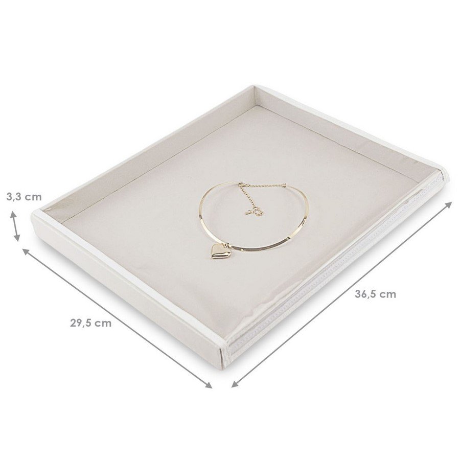Bandeja Grande Expositora para Joias - 29,5x36,5x3,3 cm. Dunny Off White