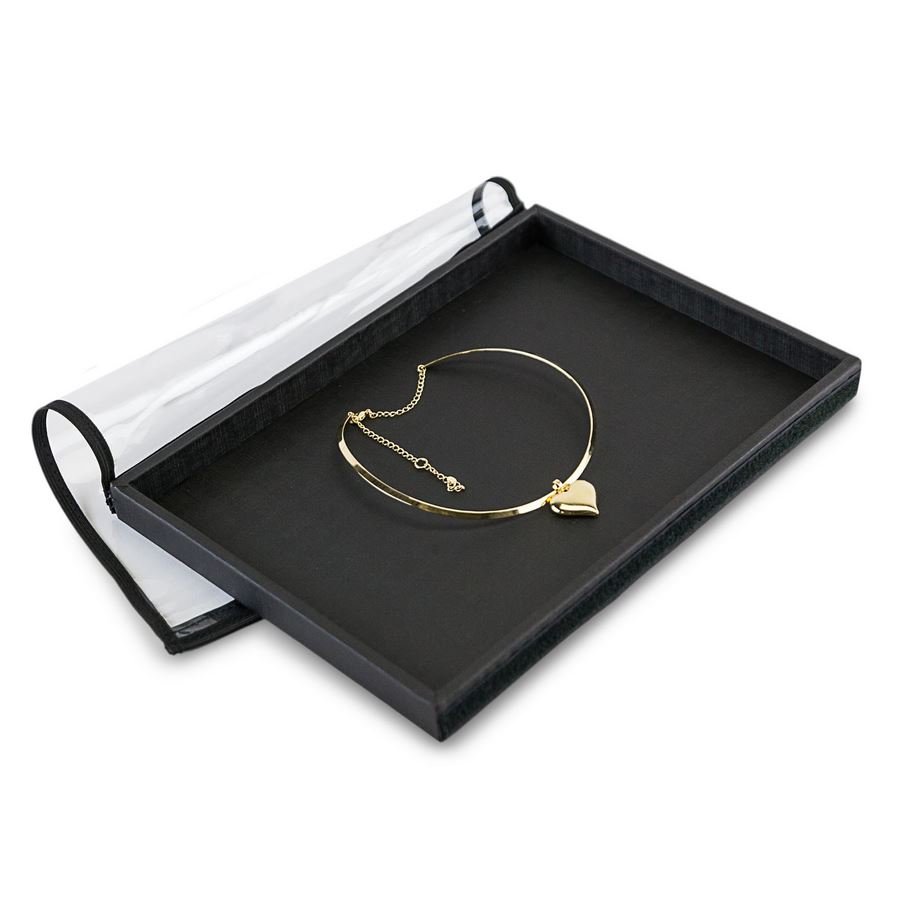 Bandeja Média Expositora para Joias - 21,5x29,5x2,3 cm. Dunny Preto