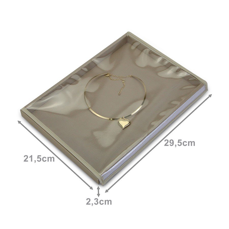 Bandeja Média Expositora para Joias - 21,5x29,5x2,3 cm. Dunny Champagne