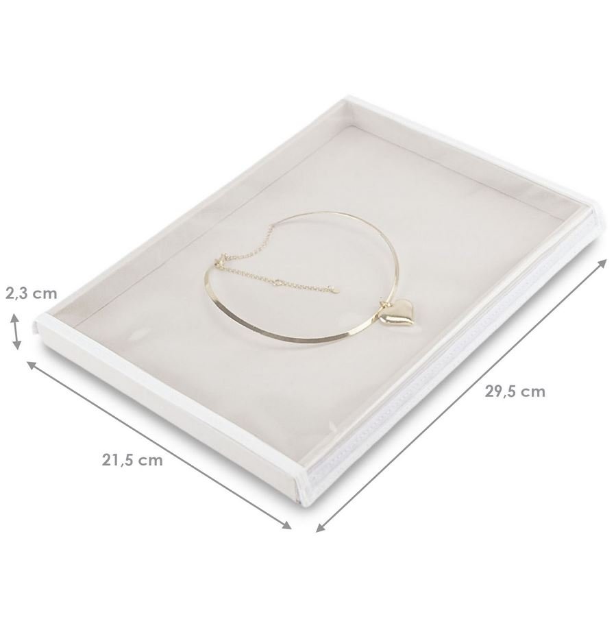 Bandeja Média Expositora para Joias - 21,5x29,5x2,3 cm. Dunny Off White