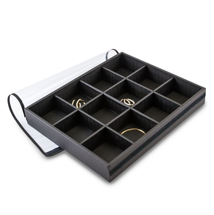 Bandeja Grande Expositora para Joias - 29,5x36,5x5,3 cm. Dunny Preto