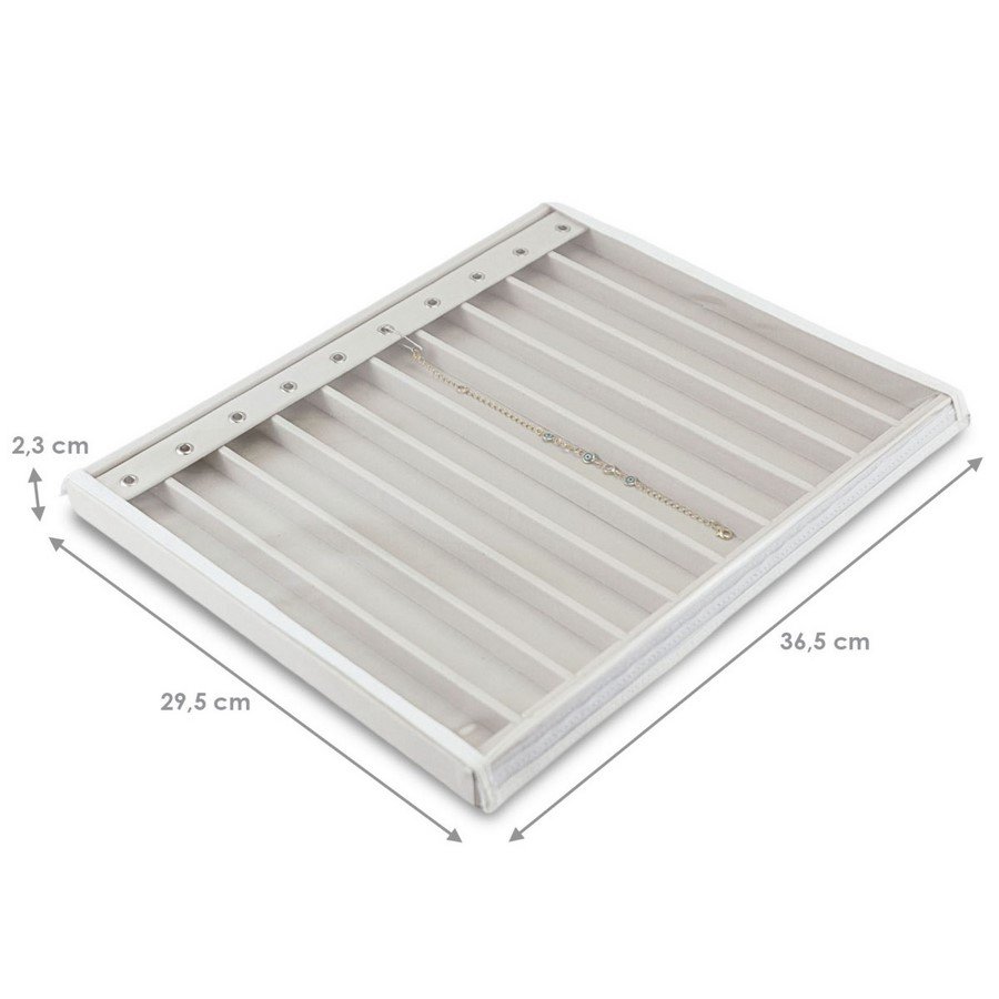 Bandeja Grande Expositora para Pulseiras - 29,5x36,5x2,3 cm. Dunny Off White