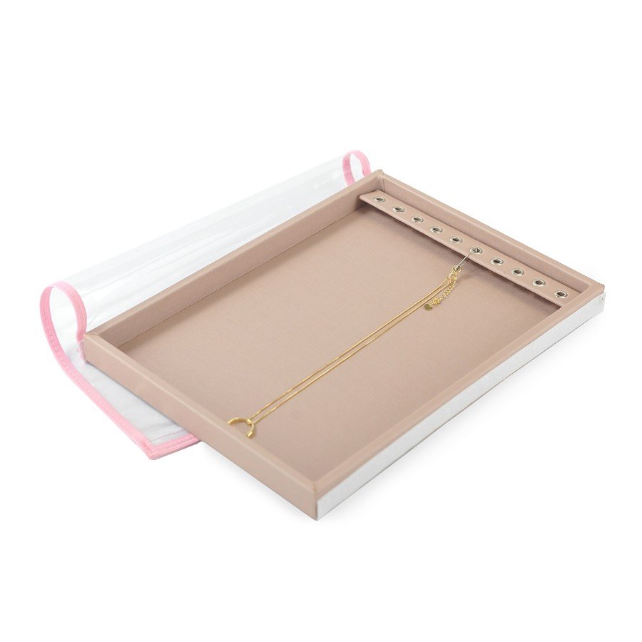 Bandeja Média Expositora para Correntes - 21,5x29,5x2,3 cm. Dunny Rosa Cha