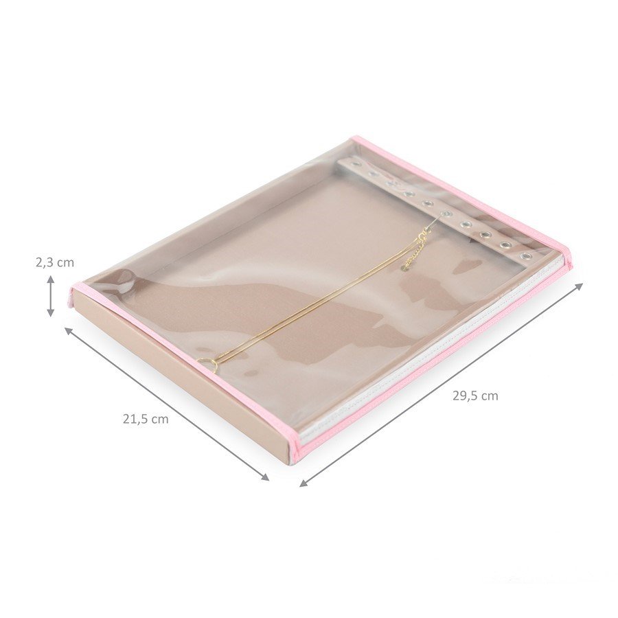 Bandeja Média Expositora para Correntes - 21,5x29,5x2,3 cm. Dunny Rosa Cha