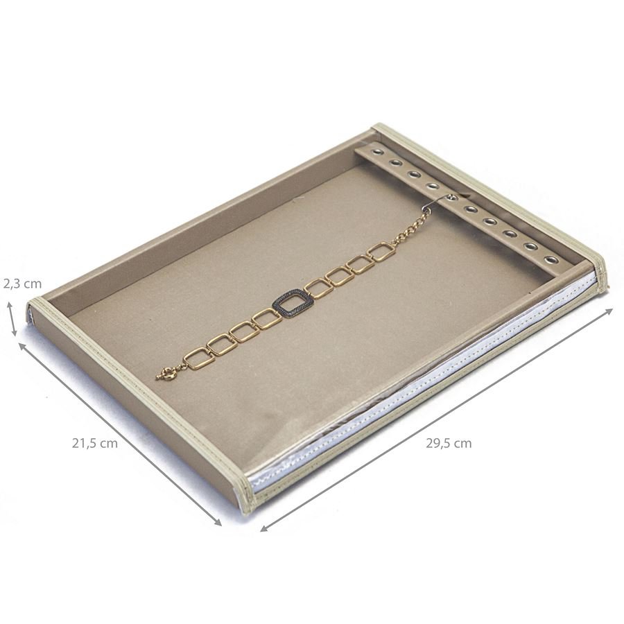 Bandeja Média Expositora para Correntes - 21,5x29,5x2,3 cm. Dunny Champagne