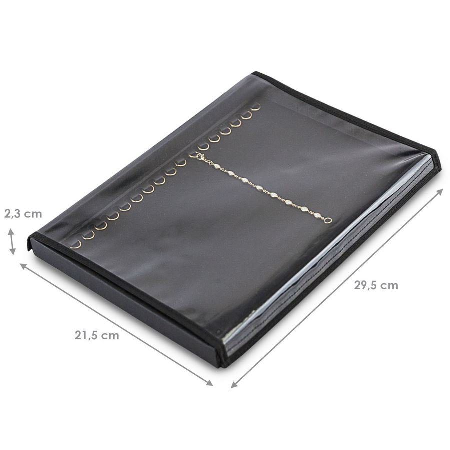 Bandeja Expositora Para Pulseiras-Média 21,5x29,5x2,3 cm Dunny Preto