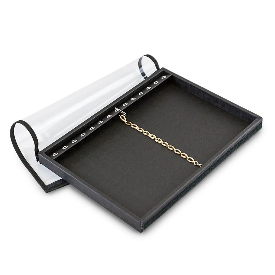 Bandeja Expositora Para Pulseiras com Ilhós 21,5x29,5x2,3 cm Dunny Preto