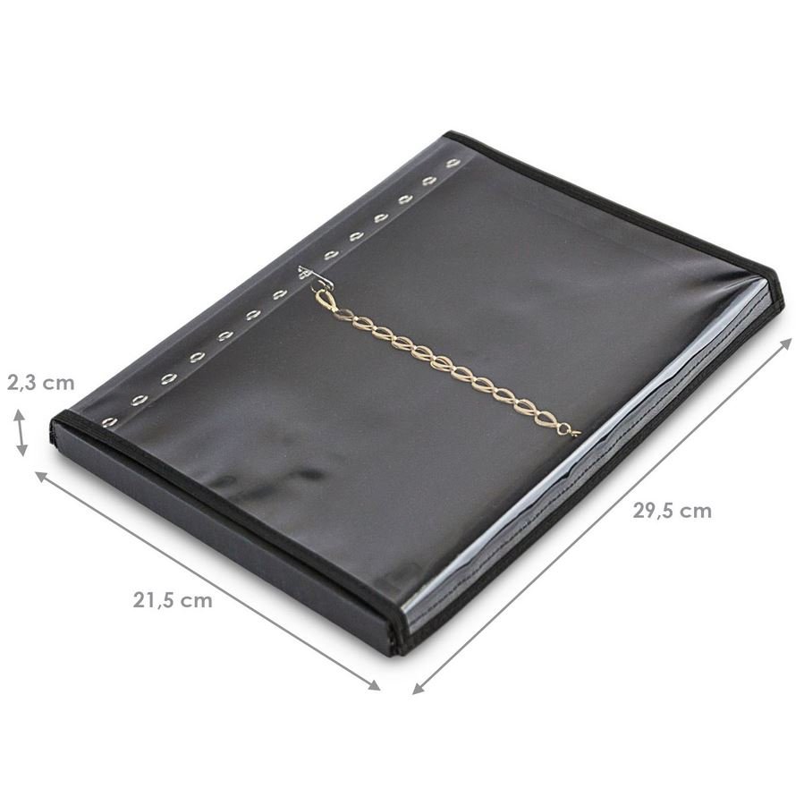Bandeja Expositora Para Pulseiras com Ilhós 21,5x29,5x2,3 cm Dunny Preto