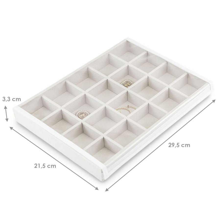 Bandeja Expositora Média-20 Espaços - 21,5x29,5x3,3 cm Dunny Off White