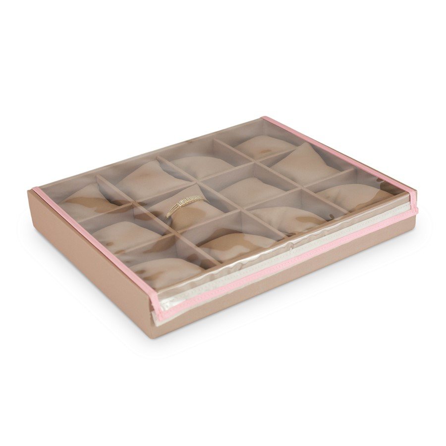 Bandeja Expositora Grande Para Relógios - 29,5x36,5x5 cm Dunny Rosa Cha