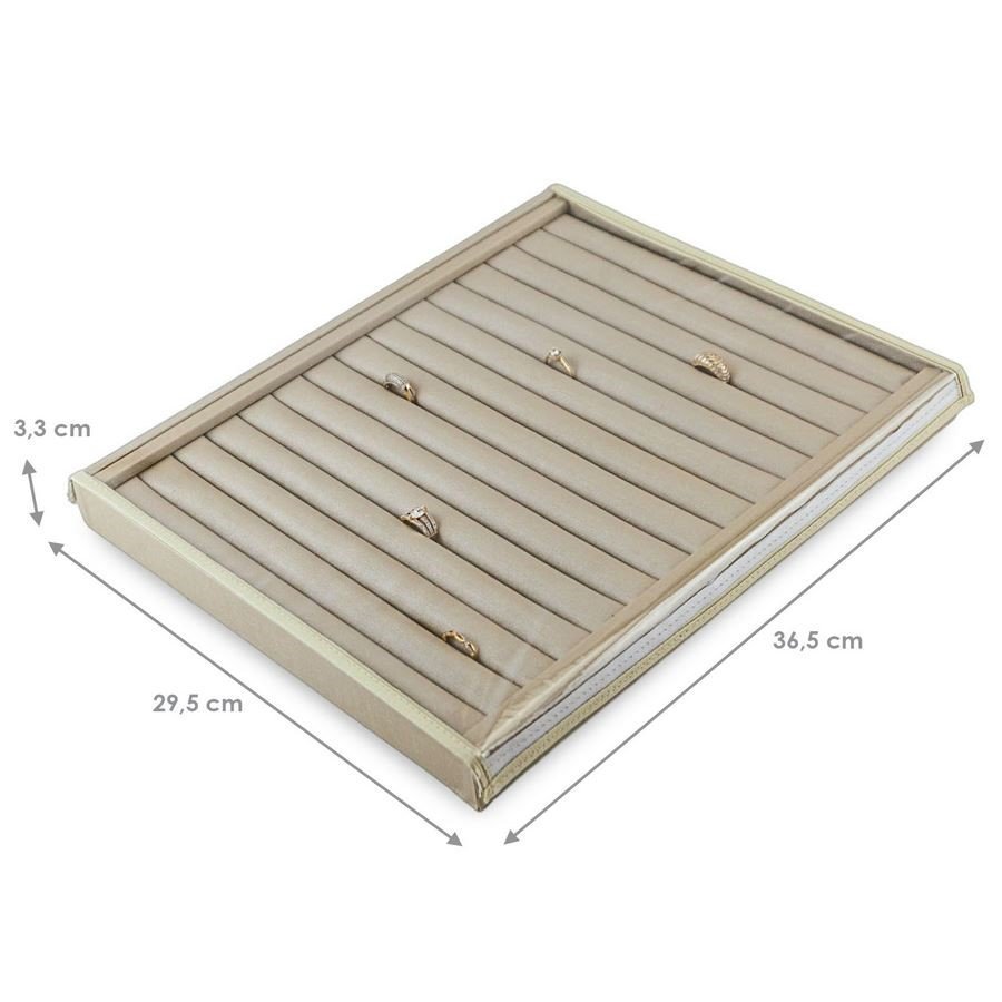 Bandeja Expositora Para Anéis- 15 Roletes 29,5x36,5x3,3 cm Dunny Champagne