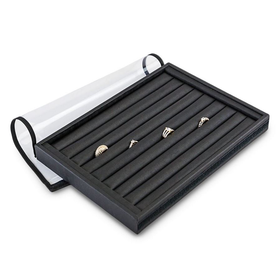 Bandeja Expositora Para Anéis- 9 Roletes 21,5x29,5x3,3 cm Dunny Preto