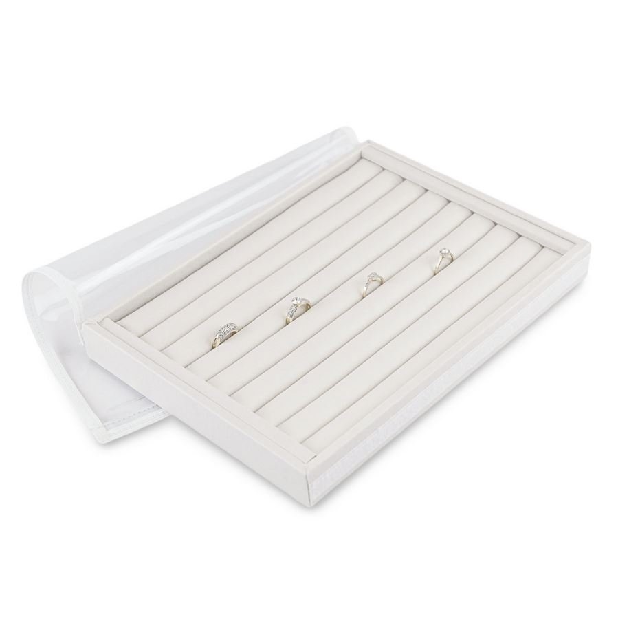Bandeja Expositora Para Anéis- 9 Roletes 21,5x29,5x3,3 cm Dunny Off White