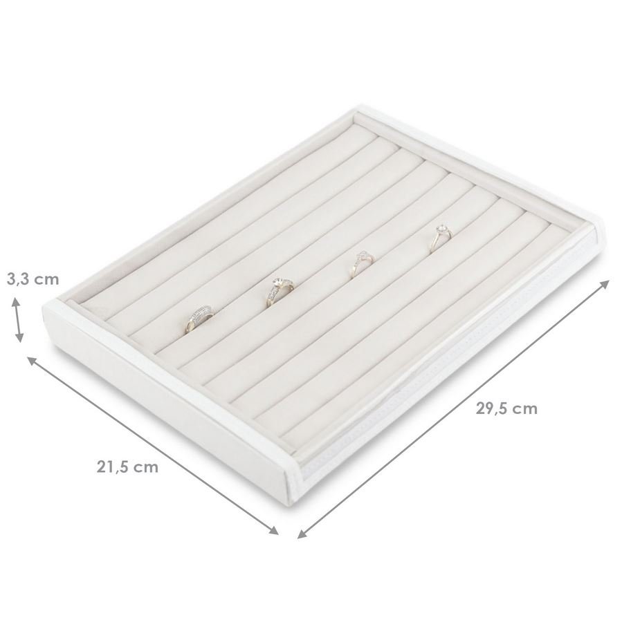 Bandeja Expositora Para Anéis- 9 Roletes 21,5x29,5x3,3 cm Dunny Off White