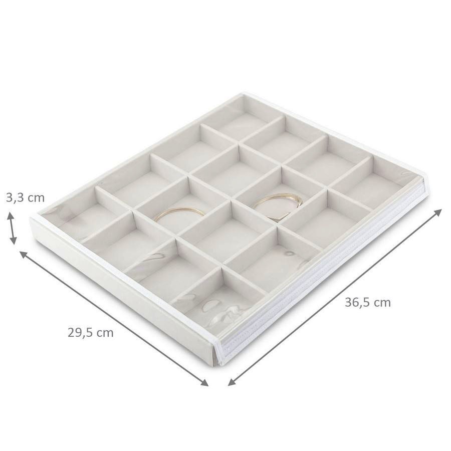 Bandeja Expositora Para Joias-16 Espaços 29,5x36,5x3,3 cm Dunny Off White