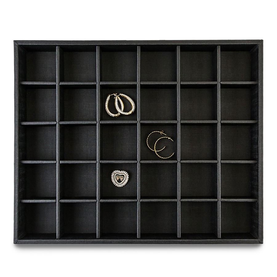 Bandeja Expositora Para Joias 30 Espaços 29,5x36,5x3,3 cm Dunny Preto
