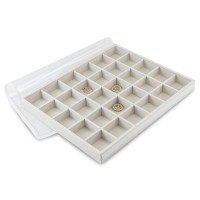 Bandeja Expositora Para Joias 30 Espaços 29,5x36,5x3,3 cm Dunny Off White