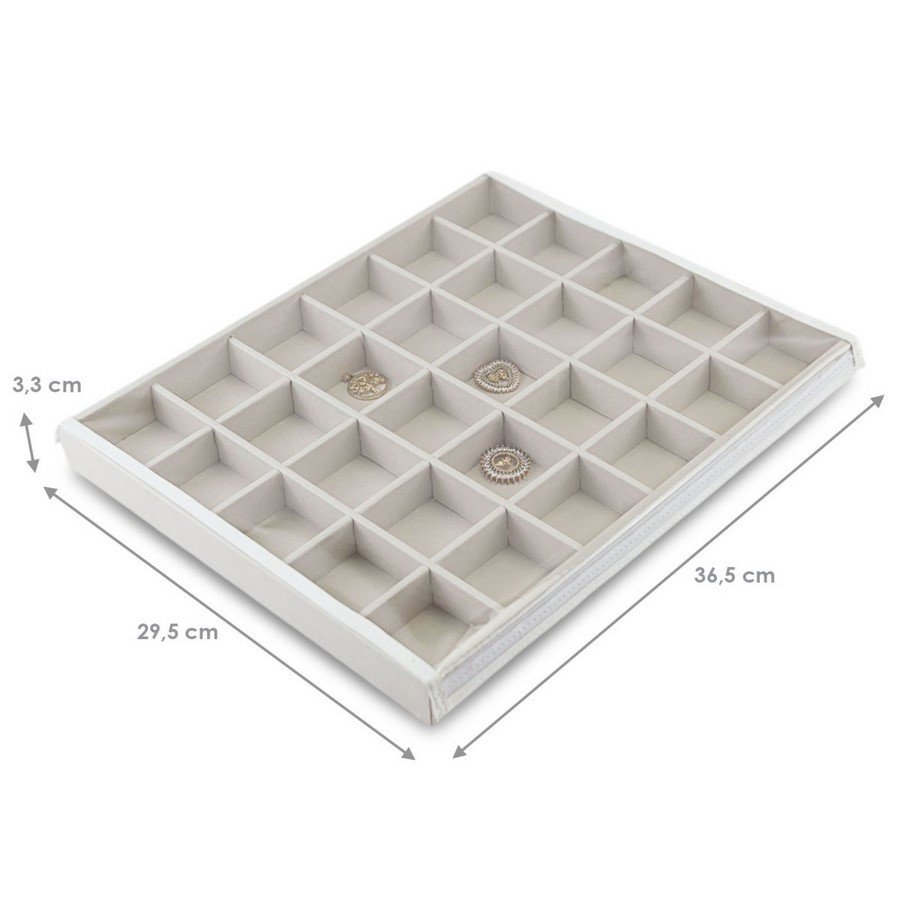 Bandeja Expositora Para Joias 30 Espaços 29,5x36,5x3,3 cm Dunny Off White