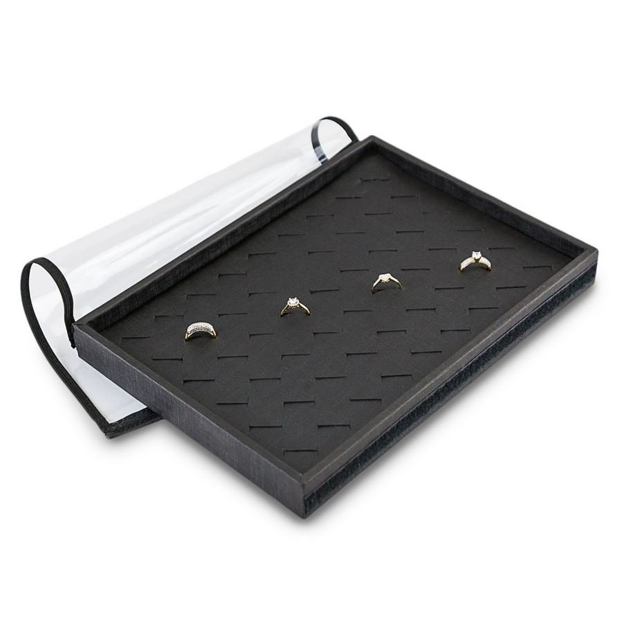 Bandeja Expositora Para Anéis 21,5x29,5x3,3 cm Dunny Preto