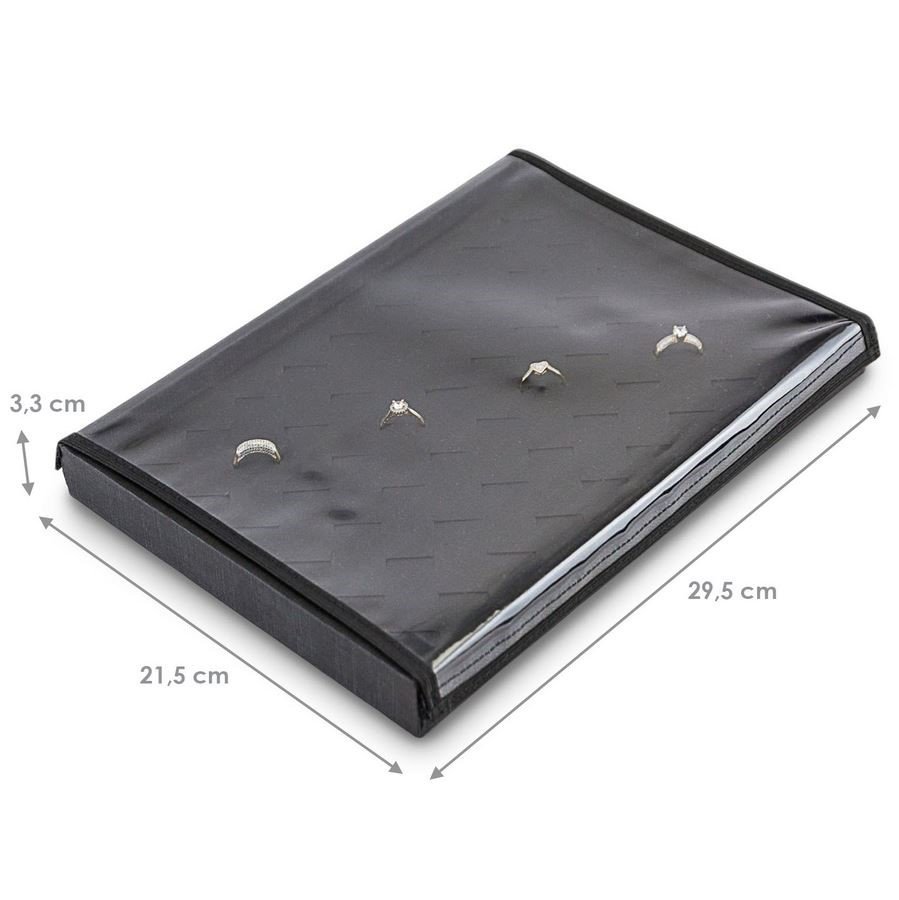 Bandeja Expositora Para Anéis 21,5x29,5x3,3 cm Dunny Preto