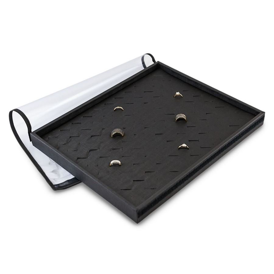 Bandeja Expositora Grande Para Anéis 29,5x36,5x3,3 cm Dunny Preto