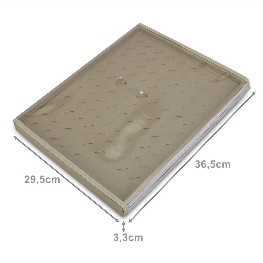 Bandeja Expositora Grande Para Anéis 29,5x36,5x3,3 cm Dunny Champagne
