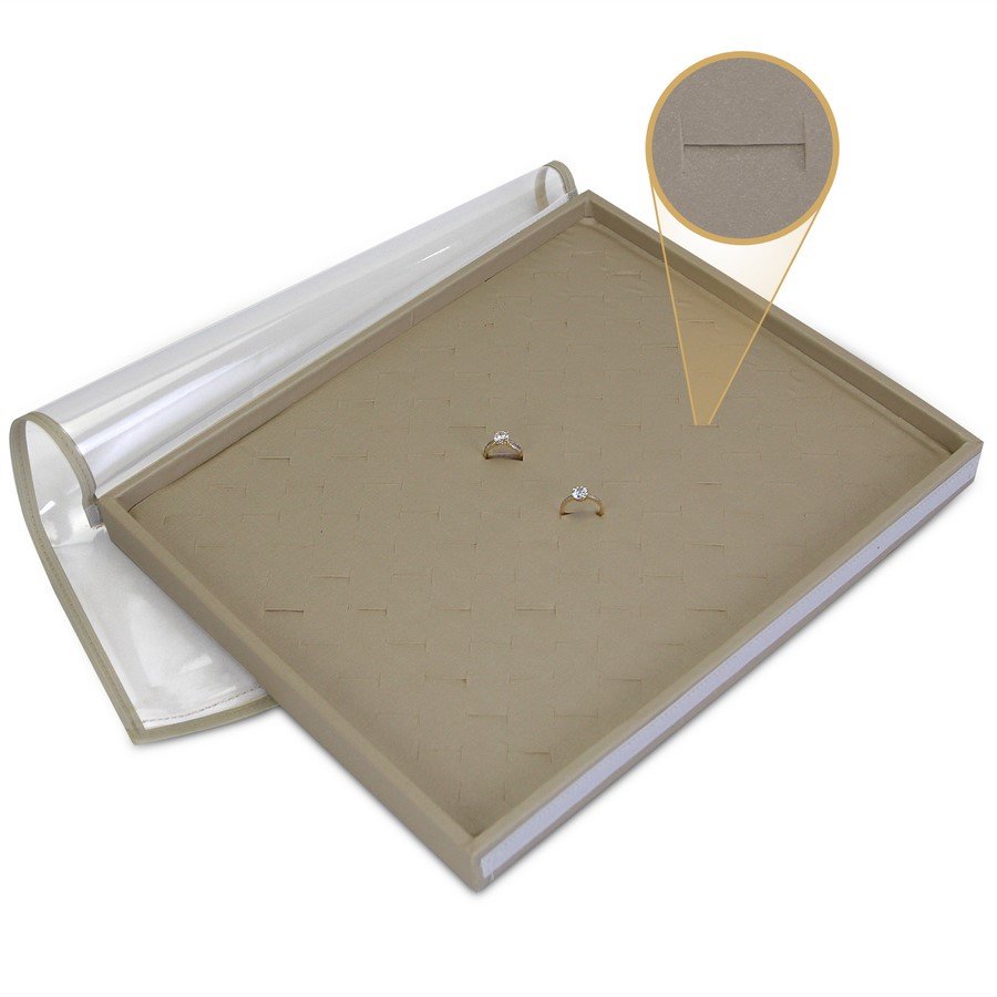 Bandeja Expositora Grande Para Anéis 29,5x36,5x3,3 cm Dunny Champagne