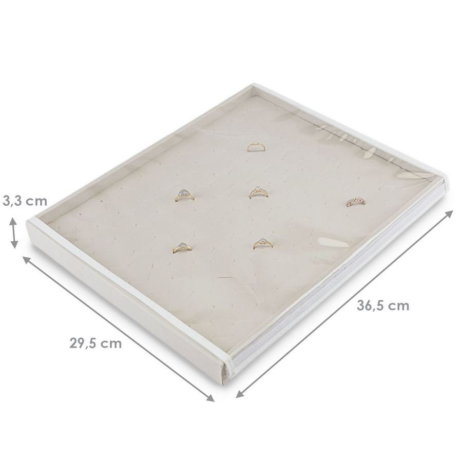 Bandeja Expositora Grande Para Anéis 29,5x36,5x3,3 cm Dunny Off White