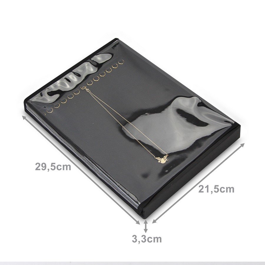 Bandeja Expositora Média Para Correntes 21,5x29,5x3,3 cm Dunny Preto