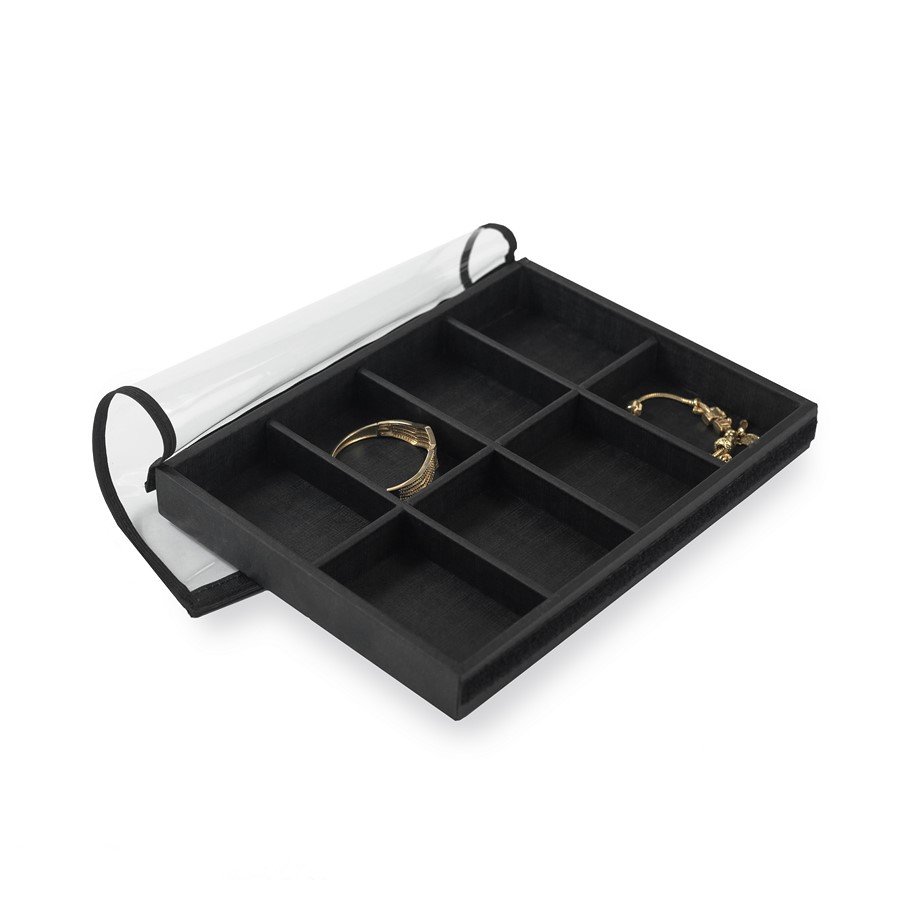 Bandeja Expositora Média Com 8 Espaços 21,5x29,5x3,3 cm Dunny Preto