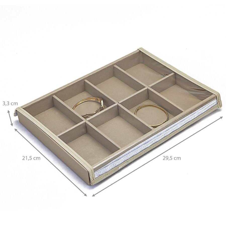 Bandeja Expositora Média Com 8 Espaços 21,5x29,5x3,3 cm Dunny Champagne