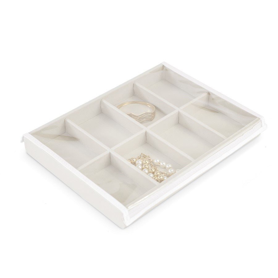Bandeja Expositora Média Com 8 Espaços 21,5x29,5x3,3 cm Dunny Off White