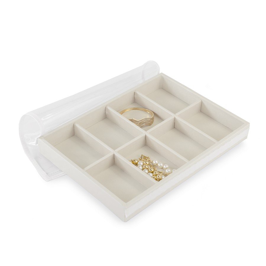 Bandeja Expositora Média Com 8 Espaços 21,5x29,5x3,3 cm Dunny Off White
